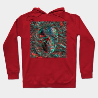 Skull design on abstract Hoodie